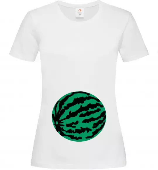 Жіноча футболка Проковтнула кавун Білий фото