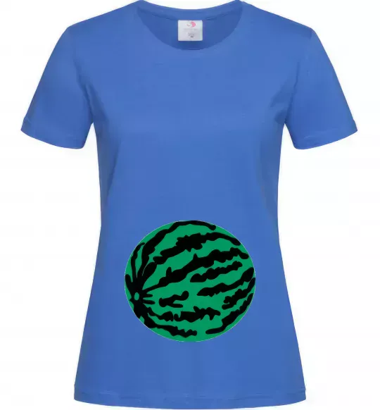 Жіноча футболка Проковтнула кавун Яскраво-синій фото