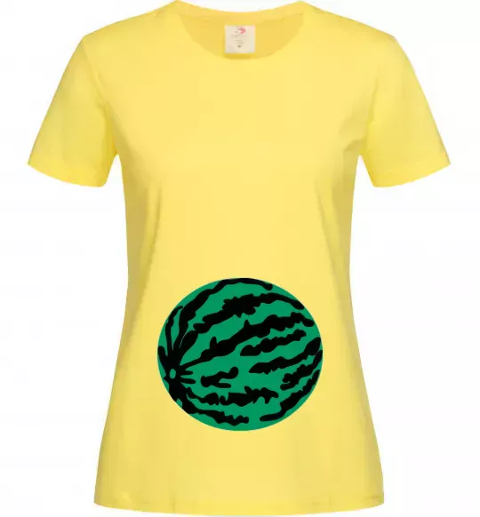 Жіноча футболка Проковтнула кавун Лимонний фото