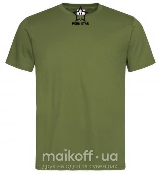 Мужская футболка PORN STAR Оливковый фото