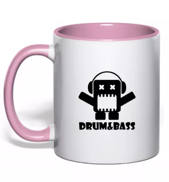 Чашка с цветной ручкой DRUM&BASS Нежно розовый фото