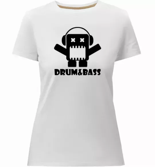Женская премиум футболка DRUM&BASS Белый фото