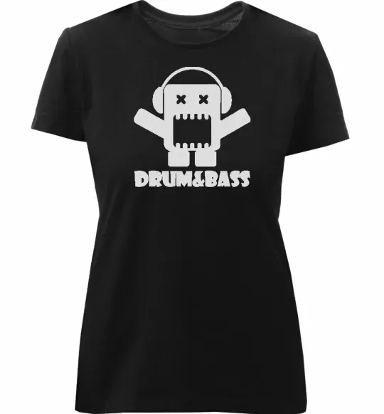 Женская премиум футболка DRUM&BASS Черный фото