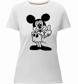 Женская премиум футболка Чорно-білий Міккі Белый фото