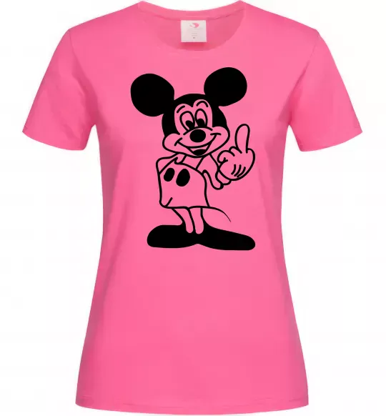 Женская футболка Міккі Маус №2 Ярко-розовый фото
