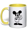 Чашка с цветной ручкой Міккі Маус №2 Солнечно желтый фото