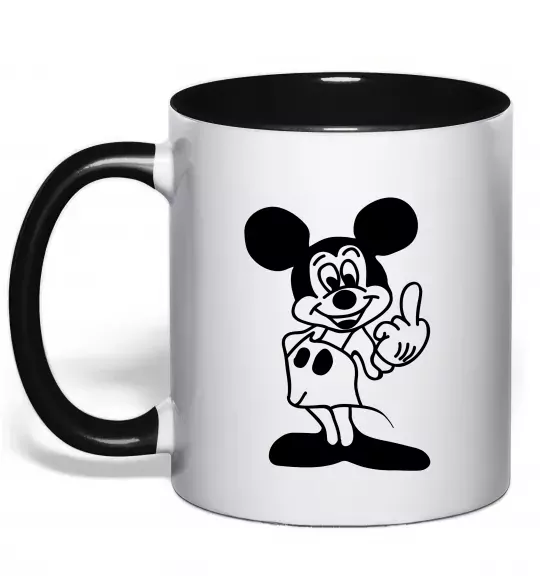 Чашка с цветной ручкой Міккі Маус №2 Черный фото