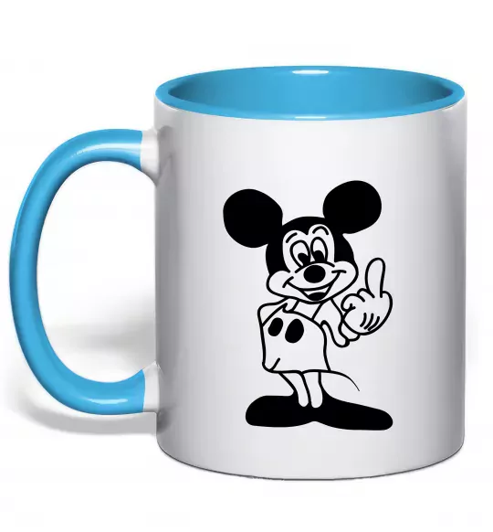 Чашка с цветной ручкой Міккі Маус №2 Голубой фото