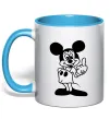 Чашка с цветной ручкой Міккі Маус №2 Голубой фото