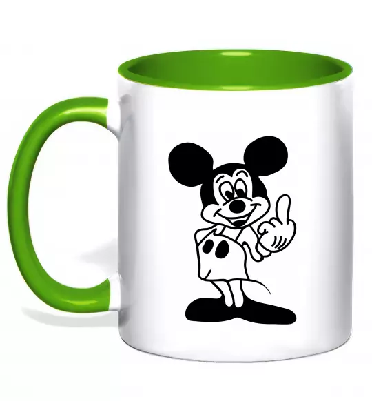 Чашка с цветной ручкой Міккі Маус №2 Зеленый фото