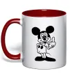 Чашка с цветной ручкой Міккі Маус №2 Красный фото