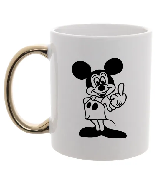 Чашка с цветной ручкой Міккі Маус №2 Золото фото