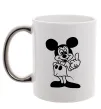 Чашка с цветной ручкой Міккі Маус №2 Серебро фото