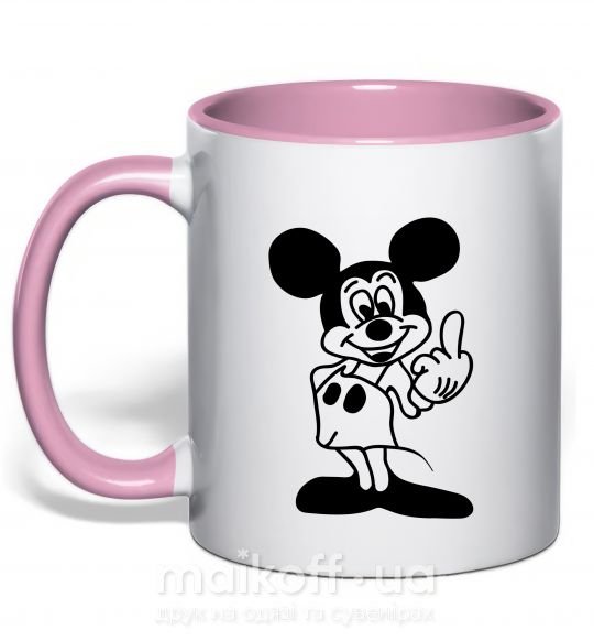 Чашка с цветной ручкой МИККИ МАУС №2 Нежно розовый фото