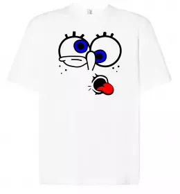 Футболка Оверсайз Спанч Боб на скейті Белый фото