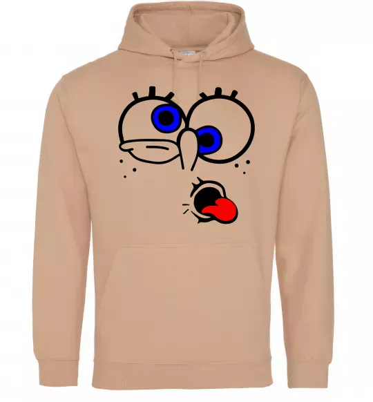 Мужская толстовка (худи) ГУБКА БОБ Песочный фото