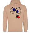 Мужская толстовка (худи) ГУБКА БОБ Песочный фото