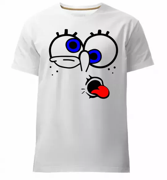 Чоловіча преміум футболка ГУБКА БОБ Білий фото