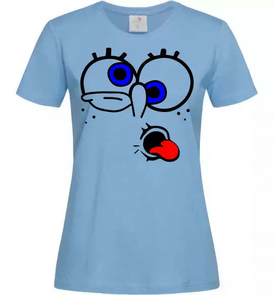 Женская футболка ГУБКА БОБ Голубой фото