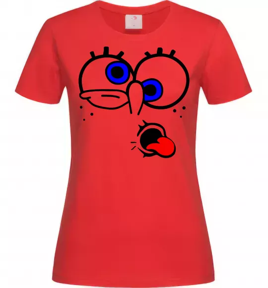 Женская футболка ГУБКА БОБ Красный фото