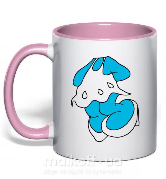 Чашка с цветной ручкой СМУРФИК ДЕВОЧКА BLUE Нежно розовый фото