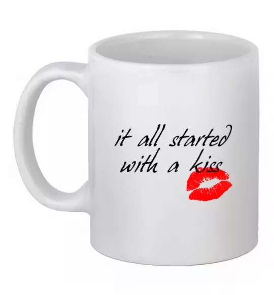 Чашка керамічна IT ALL STARTED WITH A KISS Білий фото