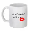 Чашка керамічна IT ALL STARTED WITH A KISS Білий Чашка керамічна IT ALL STARTED WITH A KISS Білий фото