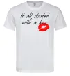 Мужская футболка IT ALL STARTED WITH A KISS Белый Мужская футболка IT ALL STARTED WITH A KISS Белый фото
