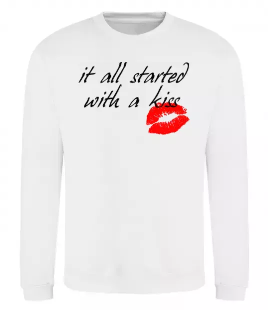 Свитшот IT ALL STARTED WITH A KISS Белый фото
