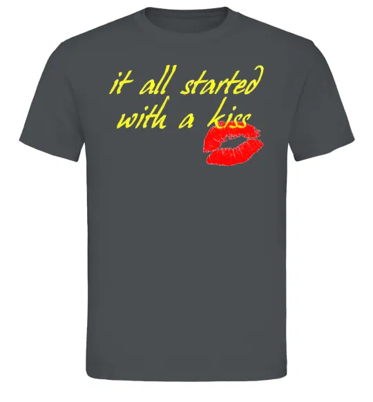 Мужская футболка IT ALL STARTED WITH A KISS Графит фото