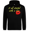 Мужская толстовка (худи) IT ALL STARTED WITH A KISS Черный фото