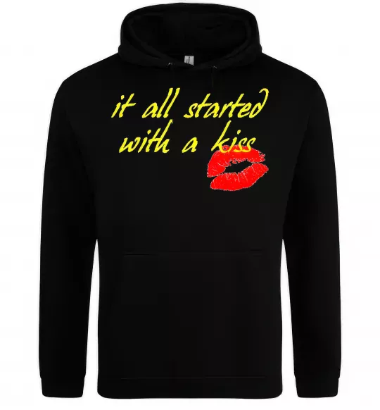 Женская толстовка (худи) IT ALL STARTED WITH A KISS Черный фото