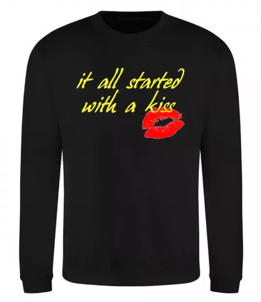Свитшот IT ALL STARTED WITH A KISS Черный фото
