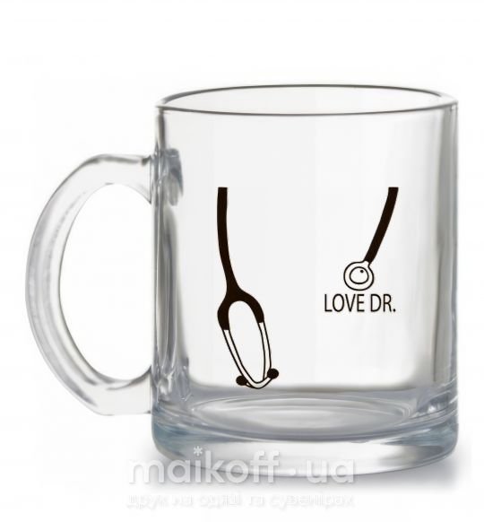 Чашка скляна LOVE DR. Прозорий фото