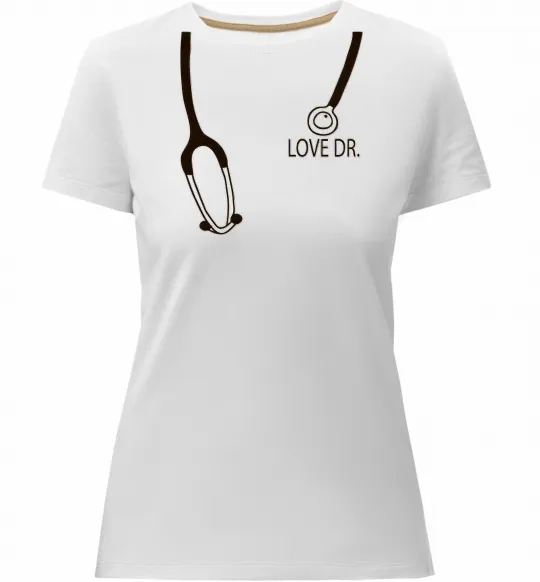 Жіноча преміум футболка LOVE DR. Білий фото
