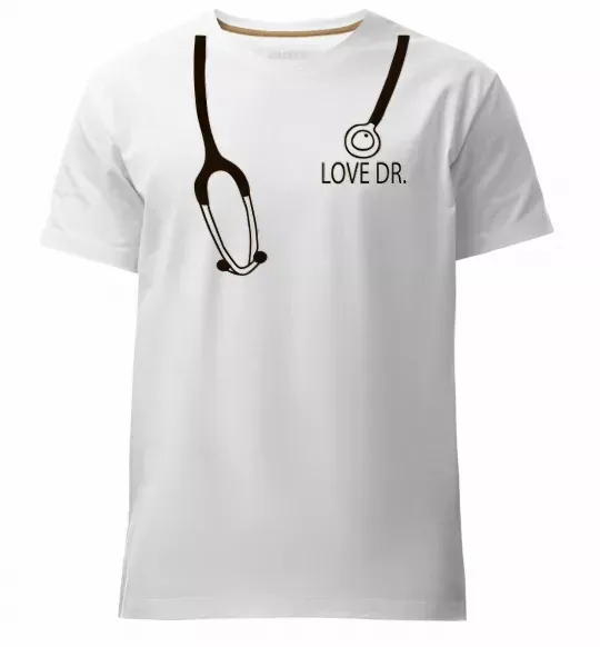 Мужская премиум футболка LOVE DR. Белый фото