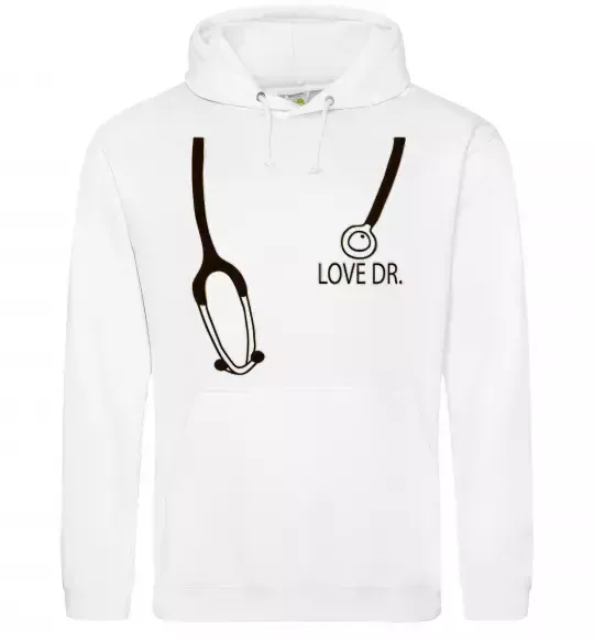 Мужская толстовка (худи) LOVE DR. Белый фото