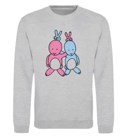 Свитшот PASTEL RABBITS Серый меланж фото