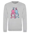 Свитшот PASTEL RABBITS Серый меланж фото