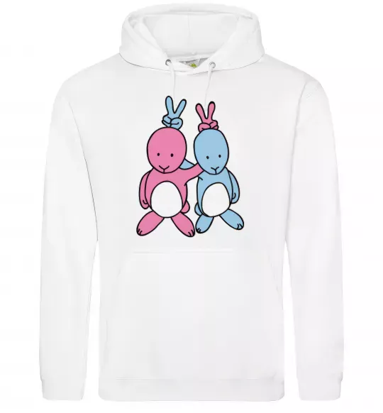 Мужская толстовка (худи) PASTEL RABBITS Белый фото