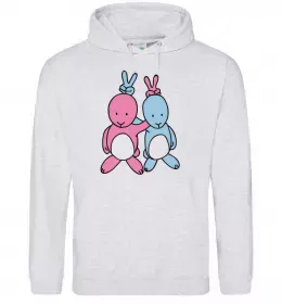 Мужская толстовка (худи) PASTEL RABBITS Серый меланж фото