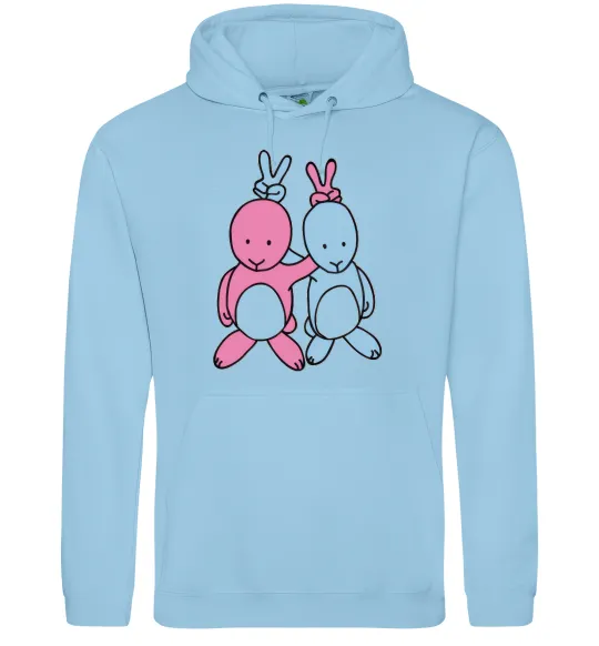Мужская толстовка (худи) PASTEL RABBITS Голубой фото