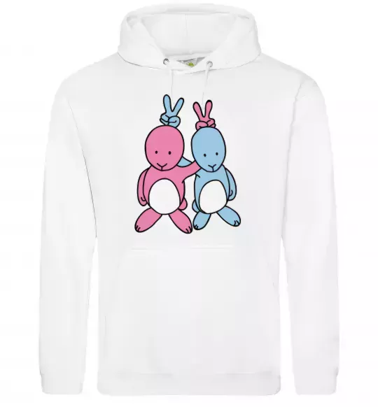Женская толстовка (худи) PASTEL RABBITS Белый фото