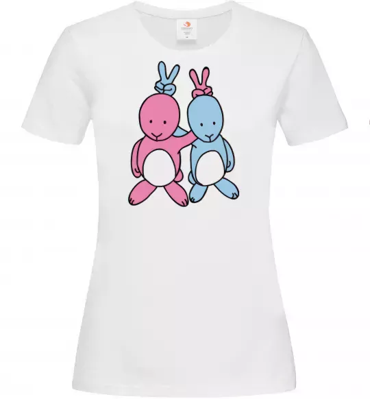 Женская футболка PASTEL RABBITS Белый фото