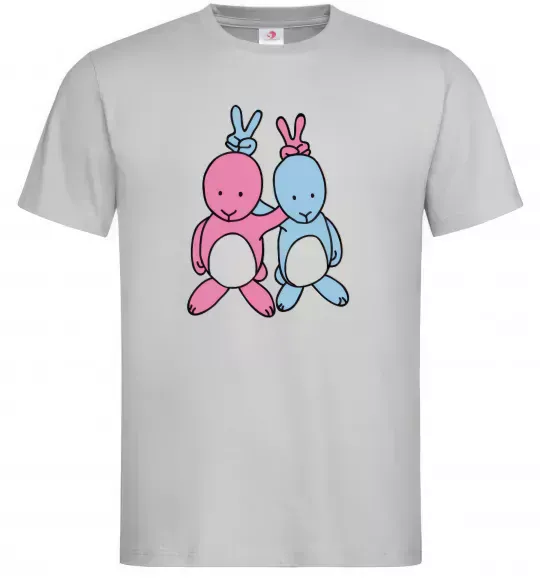 Чоловіча футболка PASTEL RABBITS Сірий фото