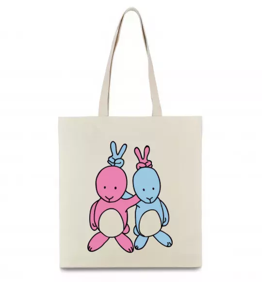 Еко-сумка PASTEL RABBITS Бежевий фото
