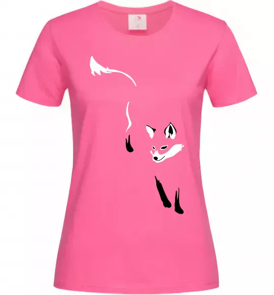 Жіноча футболка Лисиця Яскраво-рожевий фото