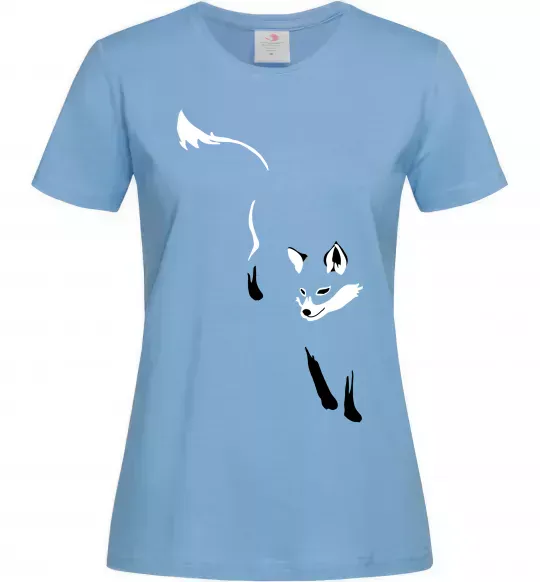 Жіноча футболка Лисиця Блакитний фото