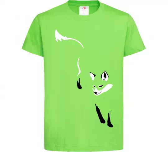 Дитяча футболка Лисиця Лаймовий фото