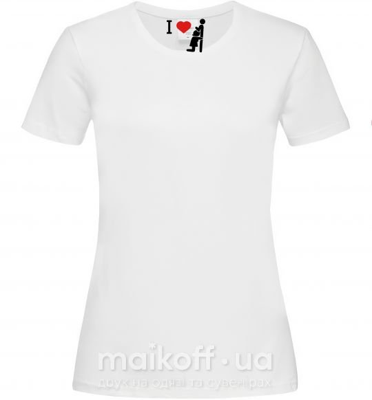 Женская футболка I LOVE ORAL SEX Белый фото